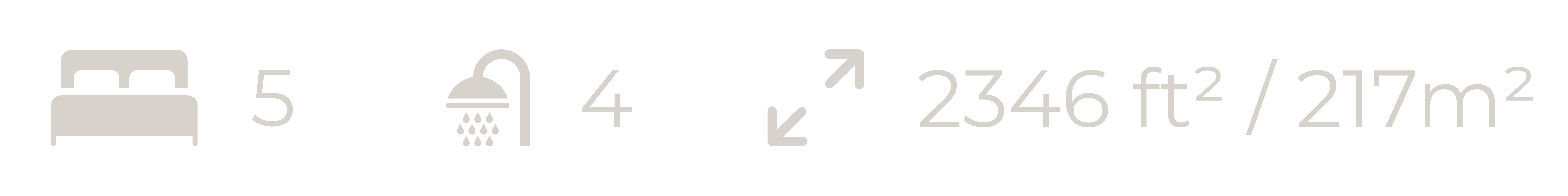 icons showing 5 bedroom, 4 bathroom, 2346 sq ft/217 sqm